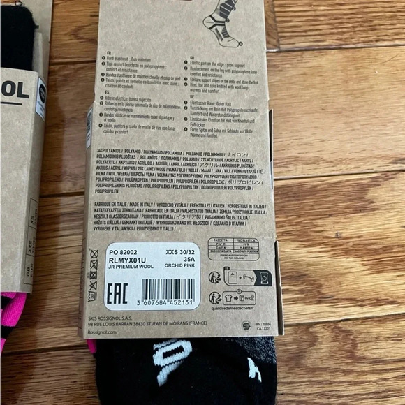 New bundle 2 pairs Rossignol WOMEN'S PREMIUM WOOL SKI SOCKS jr sz XXS size 2-3.5 - Picture 3 of 8
